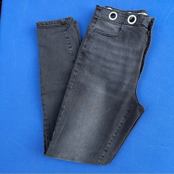 Garage Black jeans - Sueded Ultra High Rise Denim with Metal Detail at Waist! - Picture 1 of 7